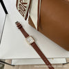 Leisure Square Alloy Case Ordinary Glass Mirror Couple's Watch With Roman Scale For Autumn And Winter
