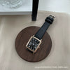 Leisure Square Alloy Case Ordinary Glass Mirror Couple's Watch With Roman Scale For Autumn And Winter