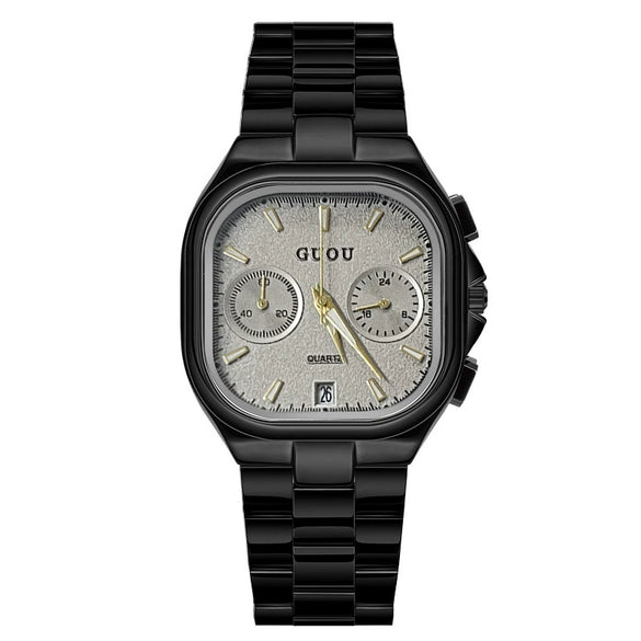 Leisure Square Alloy Strap Quartz Watch For Female With Mineral Strengthened Glass Mirror And Stainless Steel Clasp
