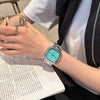 Leisure Square Alloy Strap Quartz Watch For Female With Mineral Strengthened Glass Mirror And Stainless Steel Clasp