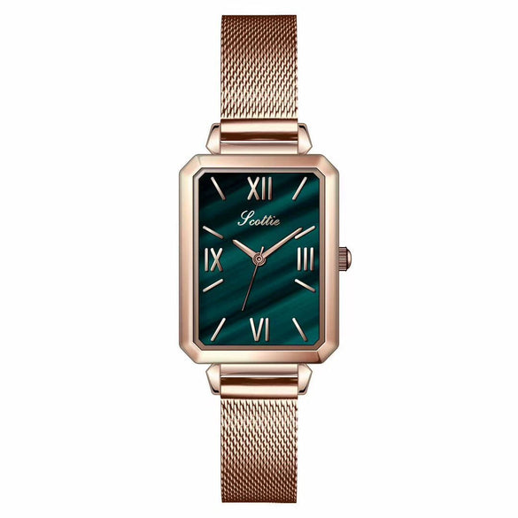 Leisure Square Alloy Women's Watch In Peacock Green