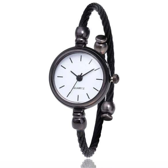 Leisure Style Alloy Bracelet Pointer Female Student Round Dial Decorative Watch
