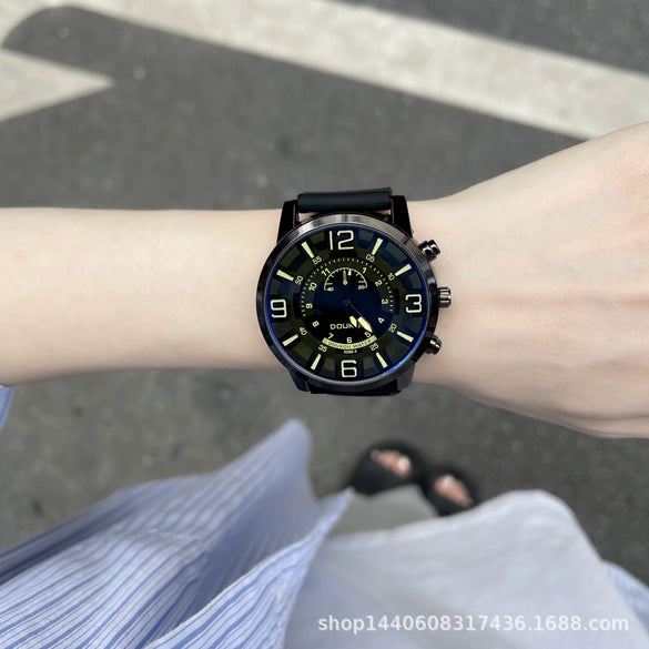 Leisure Style Alloy Case Ordinary Glass Mirror Allmatch Watch For Men And Women