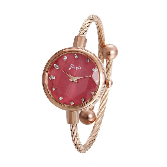 Leisure Style Female Bracelet Watch Alloy Strap And Case Titanium Clasp Rectangle Dial