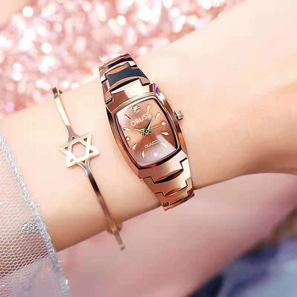 Leisure Ultrathin Waterproof Quartz Watch For Couples Tungsten Steel Alloy Mineral Strengthened Glass Mirror Round Dial