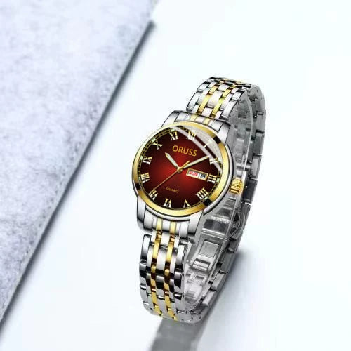 Leisure Ultrathin Waterproof Quartz Watch For Couples Tungsten Steel Alloy Mineral Strengthened Glass Mirror Round Dial