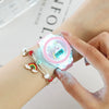 Leisure Unicorn Luminous Alloy Case Stainless Steel Clasp Silicone Strap Round Dial Electronic Watch