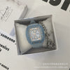 Leisure Wine Barrel Silicone Plastic Mirror Female Watch