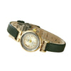 Leisure Women Jewelry Set With Alloy Case Round Dial Quartz Watch And Imitation Leather Belt And Stainless Steel Clasp