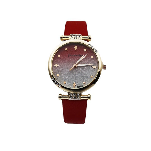 Leisure Women's Alloy And Pu Leather Round Dial Quartz Watch