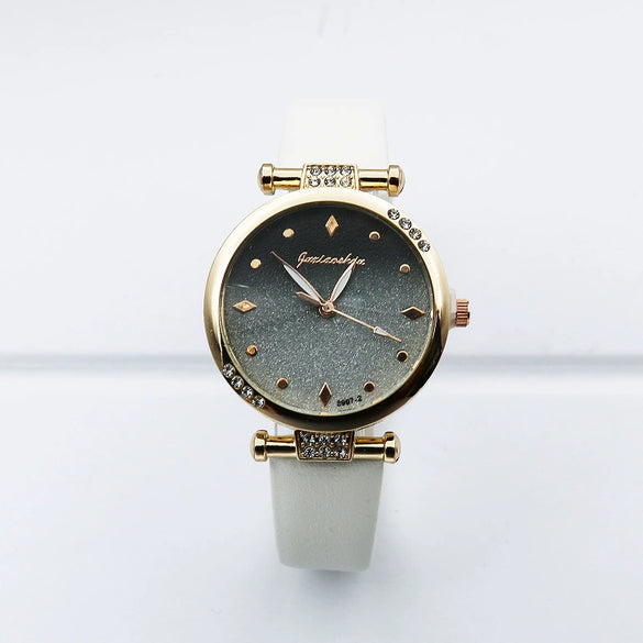 Leisure Women's Alloy And Pu Leather Round Dial Quartz Watch