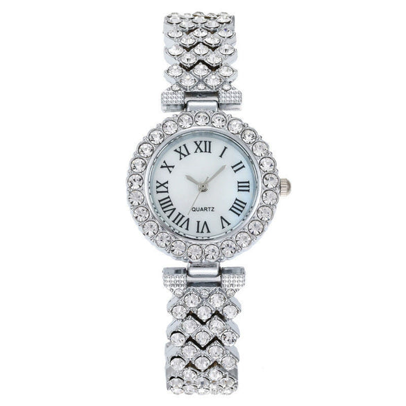 Leisure Women's Alloy Bracelet Watch With Roman Pattern And Titanium Buckle