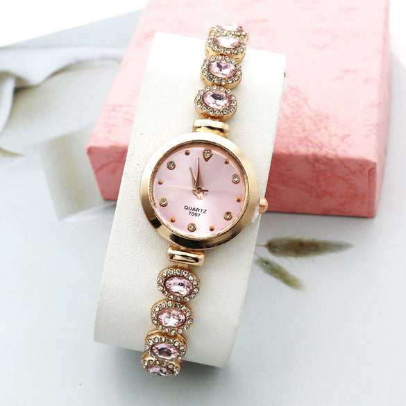 Leisure Women's Quartz Bracelet Watch Alloy Case Stainless Steel Strap Round Dial
