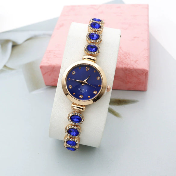 Leisure Women's Quartz Bracelet Watch Alloy Case Stainless Steel Strap Round Dial