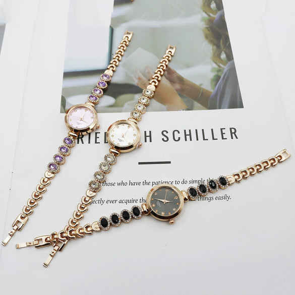 Leisure Women's Quartz Bracelet Watch Alloy Case Stainless Steel Strap Round Dial