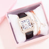 Leisure Women's Watch Alloy Case Imitation Leather Strap Spiral Crown Pin Buckle Round Dial