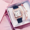 Leisure Women's Watch Alloy Case Imitation Leather Strap Spiral Crown Pin Buckle Round Dial
