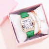 Leisure Women's Watch Alloy Case Imitation Leather Strap Spiral Crown Pin Buckle Round Dial