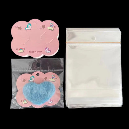 100pcs Hair Accessories Cardboard Children&#39;S Hair Accessories Paper Card Pink Cute Hairpin Card Custom Hair Ring Jewelry Packaging Cardboard