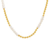 Lentil Stitching Freshwater Pearl Embellishment Brass Necklace For Girls With Electroplating Design
