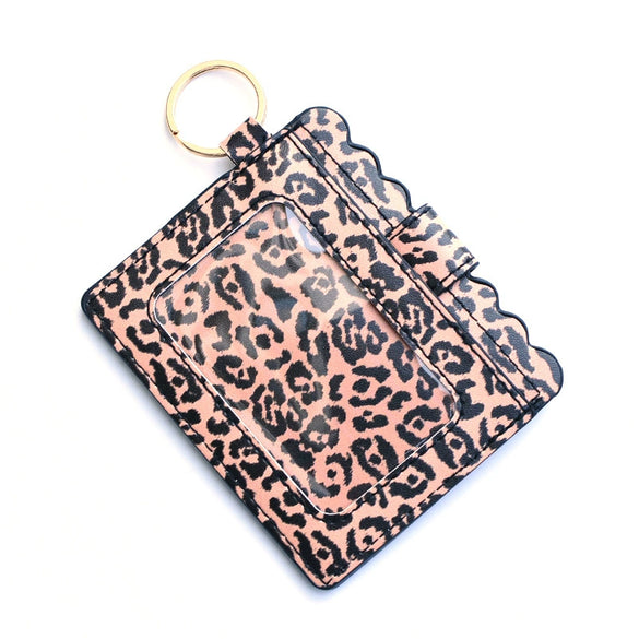 Leopard Print Pu Leather Card Bag Id Bag Coin Purse Clutch Bag Bank Card Bus Card Case