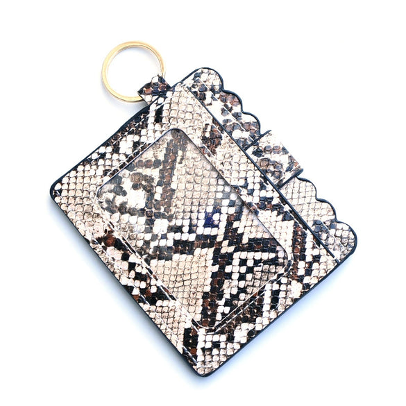 Leopard Print Pu Leather Card Bag Id Bag Coin Purse Clutch Bag Bank Card Bus Card Case