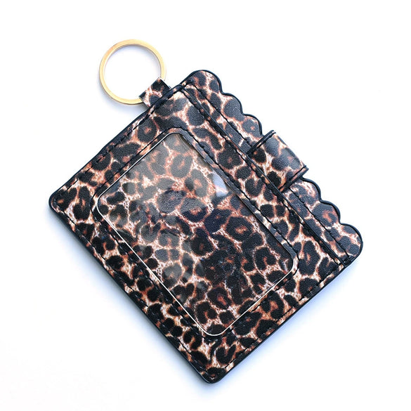 Leopard Print Pu Leather Card Bag Id Bag Coin Purse Clutch Bag Bank Card Bus Card Case