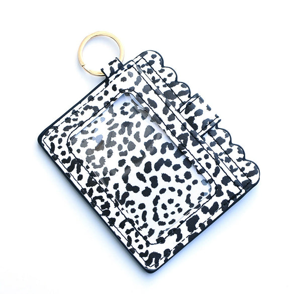 Leopard Print Pu Leather Card Bag Id Bag Coin Purse Clutch Bag Bank Card Bus Card Case