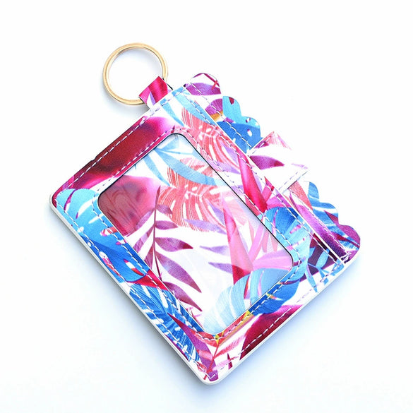 Leopard Print Pu Leather Card Bag Id Bag Coin Purse Clutch Bag Bank Card Bus Card Case