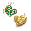 Leopard Print Totem Heart Retro Earrings And Pendants Stainless Steel Enamel Electroplated