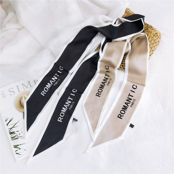 Letter Long Hair Band Scarf Women's Allseason Decoration Scarf