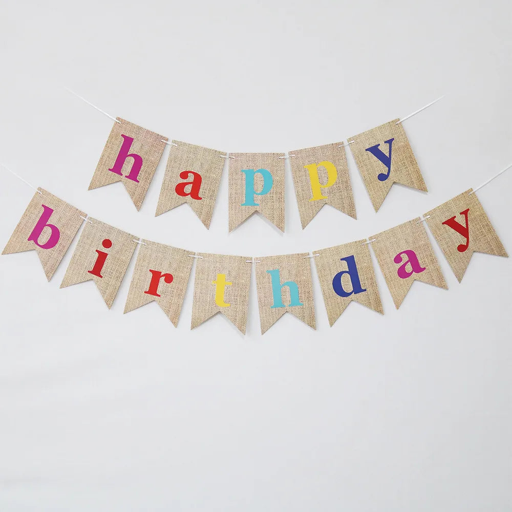 Letter Paper Flag Birthday Decorations