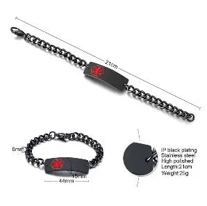Lettering Stainless Steel Medical Bracelet Men'S And Women'S Personalized Diy Name Laser Lettering 18K Gold Bracelet Jewelry