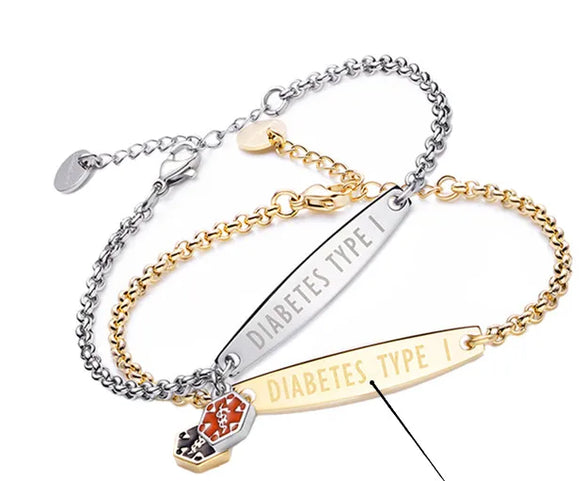 Lettering Stainless Steel Medical Bracelet Men'S And Women'S Personalized Diy Name Laser Lettering 18K Gold Bracelet Jewelry