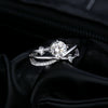 Light Luxury Advanced Cross Line Ins Style Silver Ring Jewelry For Women With Geometric Pattern And Diamond Design