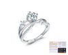 Light Luxury Advanced Cross Line Ins Style Silver Ring Jewelry For Women With Geometric Pattern And Diamond Design