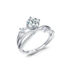 Light Luxury Advanced Cross Line Ins Style Silver Ring Jewelry For Women With Geometric Pattern And Diamond Design