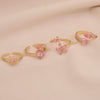 Light Luxury All Match Women's Copper Open Ring With Love Zircon And Bow Heart Shape Pattern Zirconia Processed
