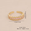 Light Luxury All Match Women's Copper Open Ring With Love Zircon And Bow Heart Shape Pattern Zirconia Processed