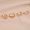 Light Luxury All Match Women's Copper Open Ring With Love Zircon And Bow Heart Shape Pattern Zirconia Processed