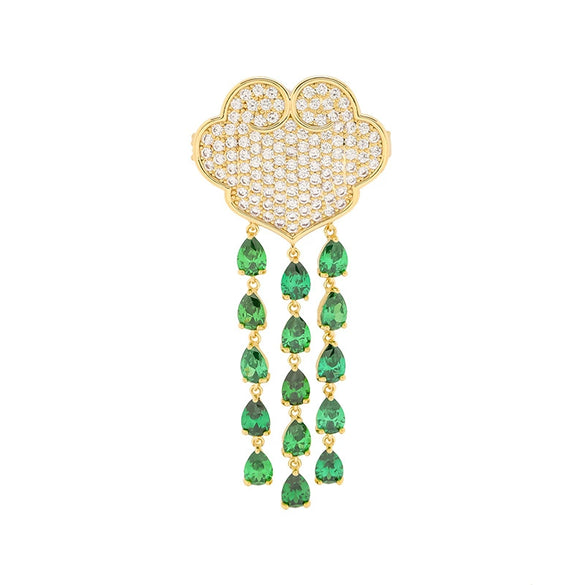 Light Luxury Alloy Brooch For Women With Tassel Electroplated Design