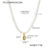 Light Luxury Beads Geometric Zircon Pendant Clavicle Necklace For Women Stainless Steel With Electroplating