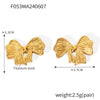Light Luxury Bowknot Geometric 316L Stainless Steel Gold Plated Women's Earrings