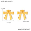 Light Luxury Bowknot Geometric 316L Stainless Steel Gold Plated Women's Earrings