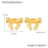 Light Luxury Bowknot Geometric 316L Stainless Steel Gold Plated Women's Earrings