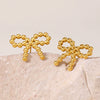 Light Luxury Bowknot Geometric 316L Stainless Steel Gold Plated Women's Earrings