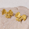 Light Luxury Bowknot Geometric 316L Stainless Steel Gold Plated Women's Earrings