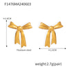Light Luxury Bowknot Geometric 316L Stainless Steel Gold Plated Women's Earrings