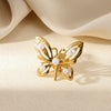 Light Luxury Butterfly Pearl Stainless Steel Brooch For Women Electroplated