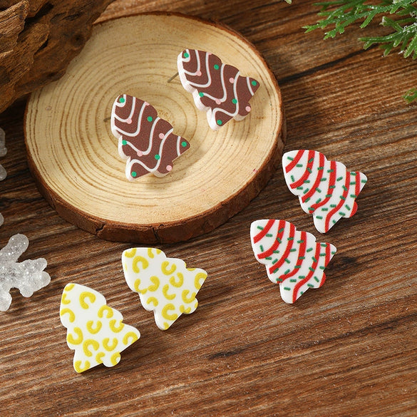 Light Luxury Christmas Acrylic Earrings Fashion Plants And Flowers Style